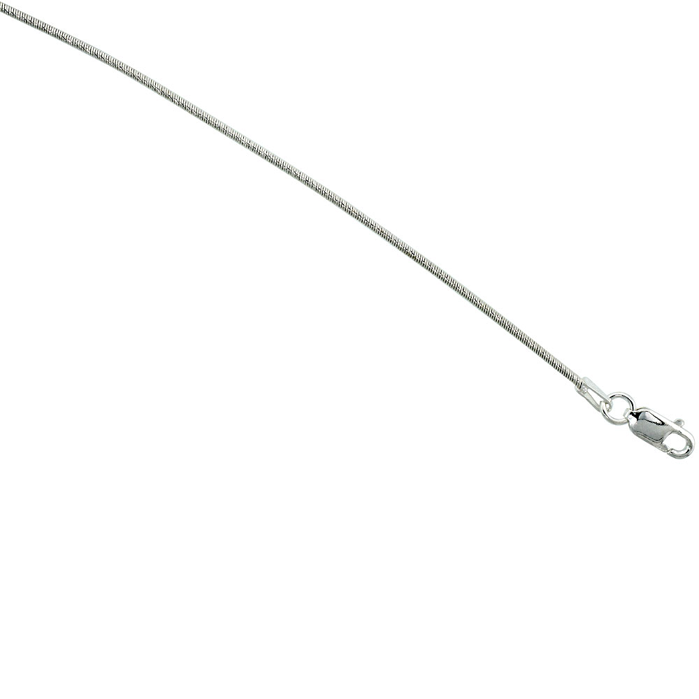 Sterling Silver Round Omega Necklace 1.25mm Diamond Cut Thin Nickel Free Italy, sizes 16 - 20 inch