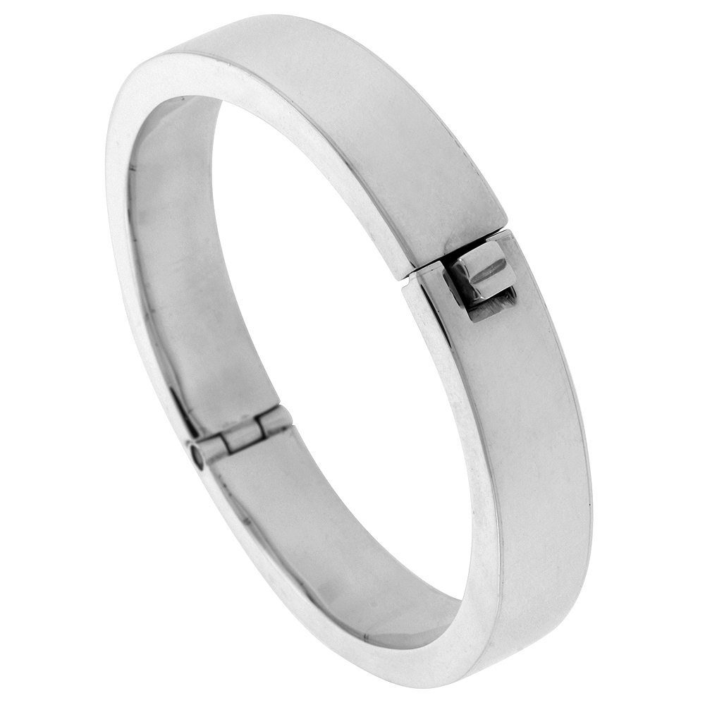 STERLING SILVER BANGLE BRACELET HINGED HANDMADE 7.25 INCH