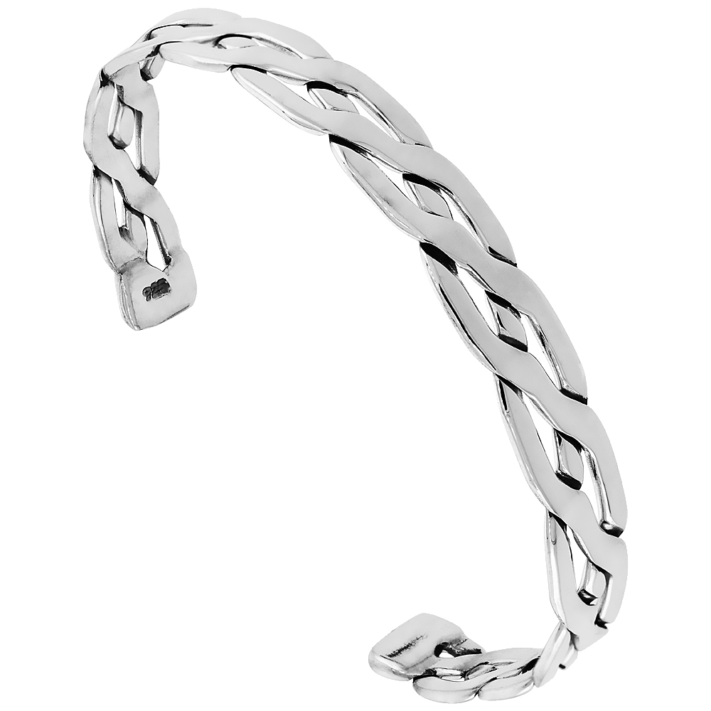 STERLING SILVER CELTIC KNOT CUFF BRACELET CELTIC KNOT WIRE HANDMADE 7.25 INCH