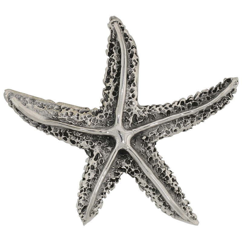 Sterling Silver Star Fish Brooch Pin, 1 3/4&quot; (44 mm) tall