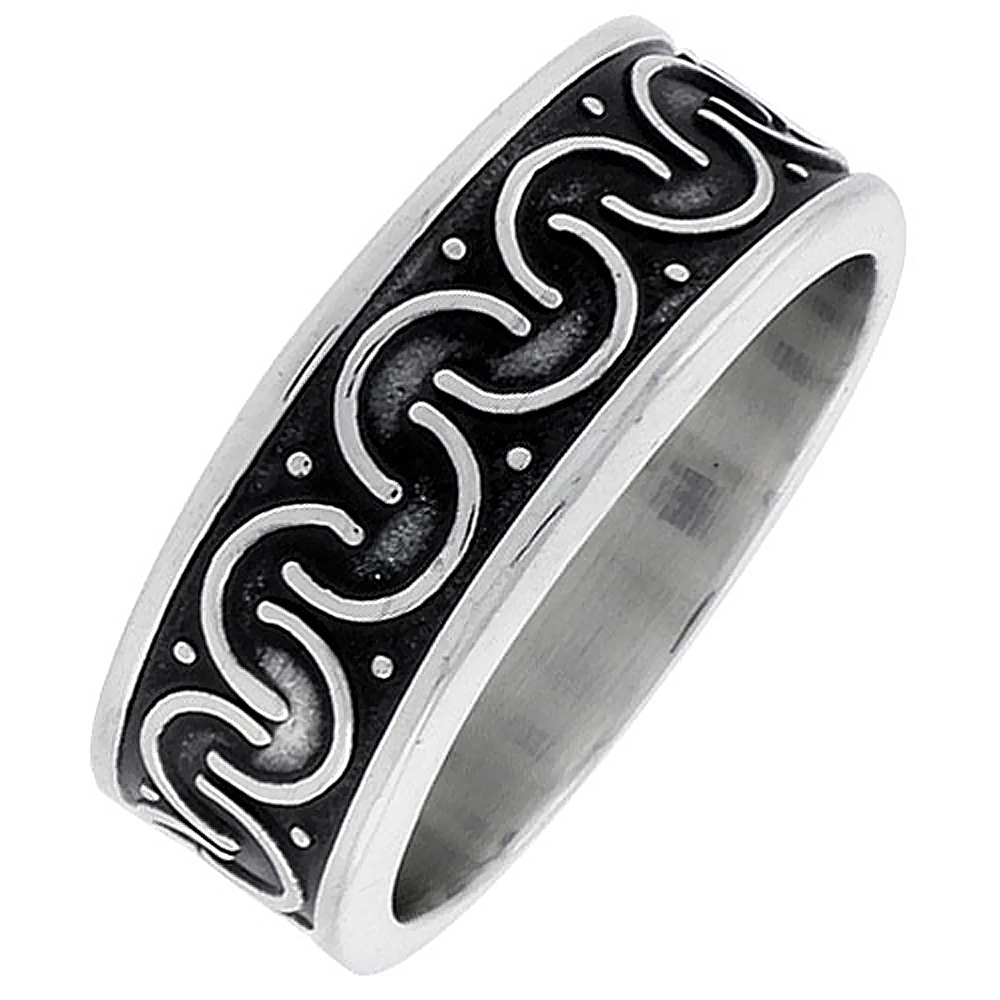 STERLING SILVER HOPI BROTHERHOOD SYMBOL RING FOR MEN AND WOMEN SOUTHWESTERN DESIGN HANDMADE 1/4 INCH WIDE SIZES 6-13