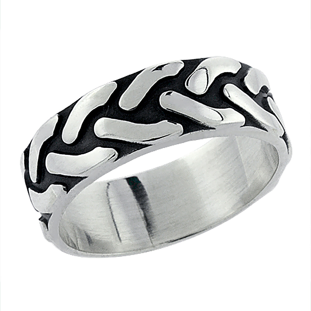Sterling Silver Braided Rope Ring Design 5/16 inch wide, sizes 8 - 13 with half, sizes