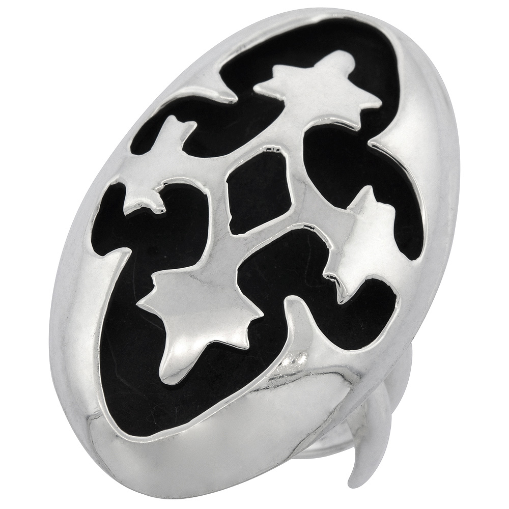 Sterling Silver Coptic Cross Ring 1 1/2 inch wide, sizes 6 - 10