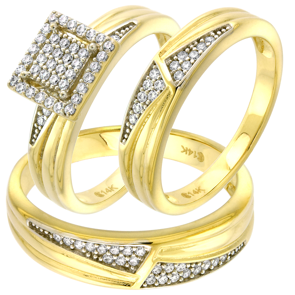 14k Yellow Gold Cubic Zirconia Halo Pave Ladies Engagement Ring Rectangular, size 5-10