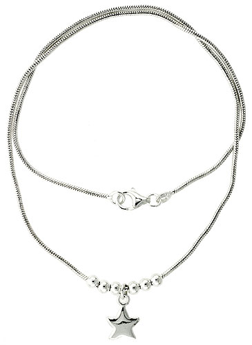 STERLING SILVER NECKLACE / BRACELET WITH STAR PENDANT