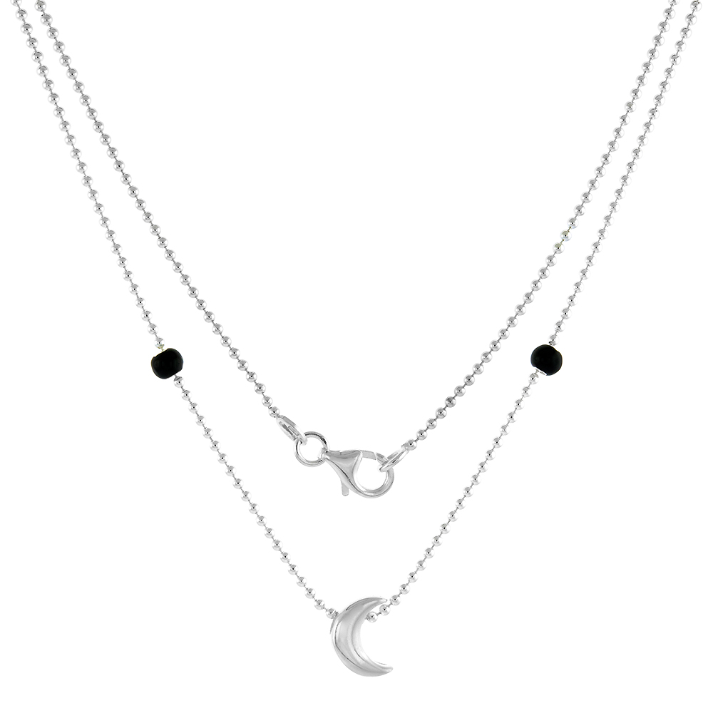 Sterling Silver Necklace / Bracelet with a Moon Slide