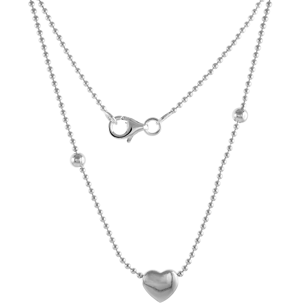 STERLING SILVER NECKLACE / BRACELET WITH A HEART SLIDE