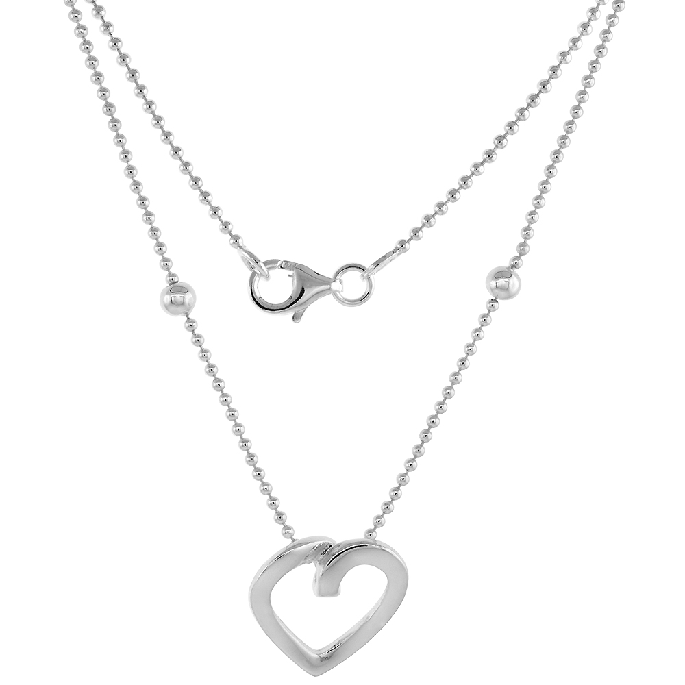 STERLING SILVER NECKLACE / BRACELET WITH A HEART SLIDE