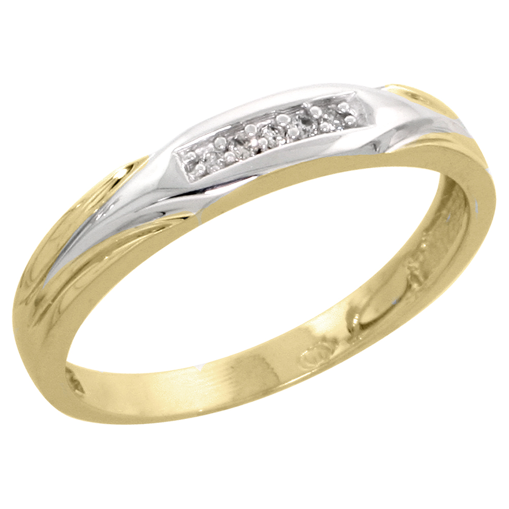 Gold Plated Sterling Silver Ladies Diamond Wedding Band, 1/8 inch wide