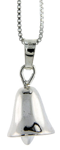 Sterling Silver Italian Bell Pendant. 9/16 in. High and about 3/8 inch Thick.