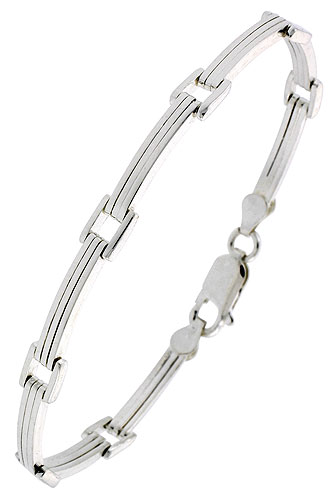 Sterling Silver Italian Binario ( BAR ) Bracelet 7&quot; and 8&quot;