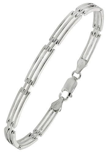 Sterling Silver Italian Binario ( BAR ) Bracelet 7&quot; and 8&quot;
