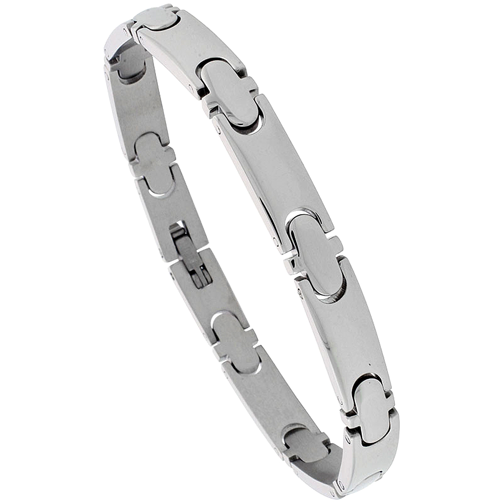 Stainless Steel Link Bracelet For Men, 8 inch