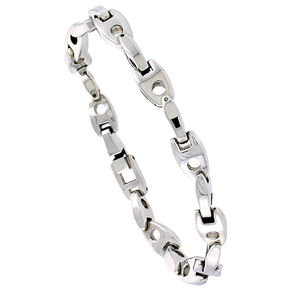 Stainless Steel Anchor Link Bracelet For Men 5/16 inch wide, 8 1/2 inch long