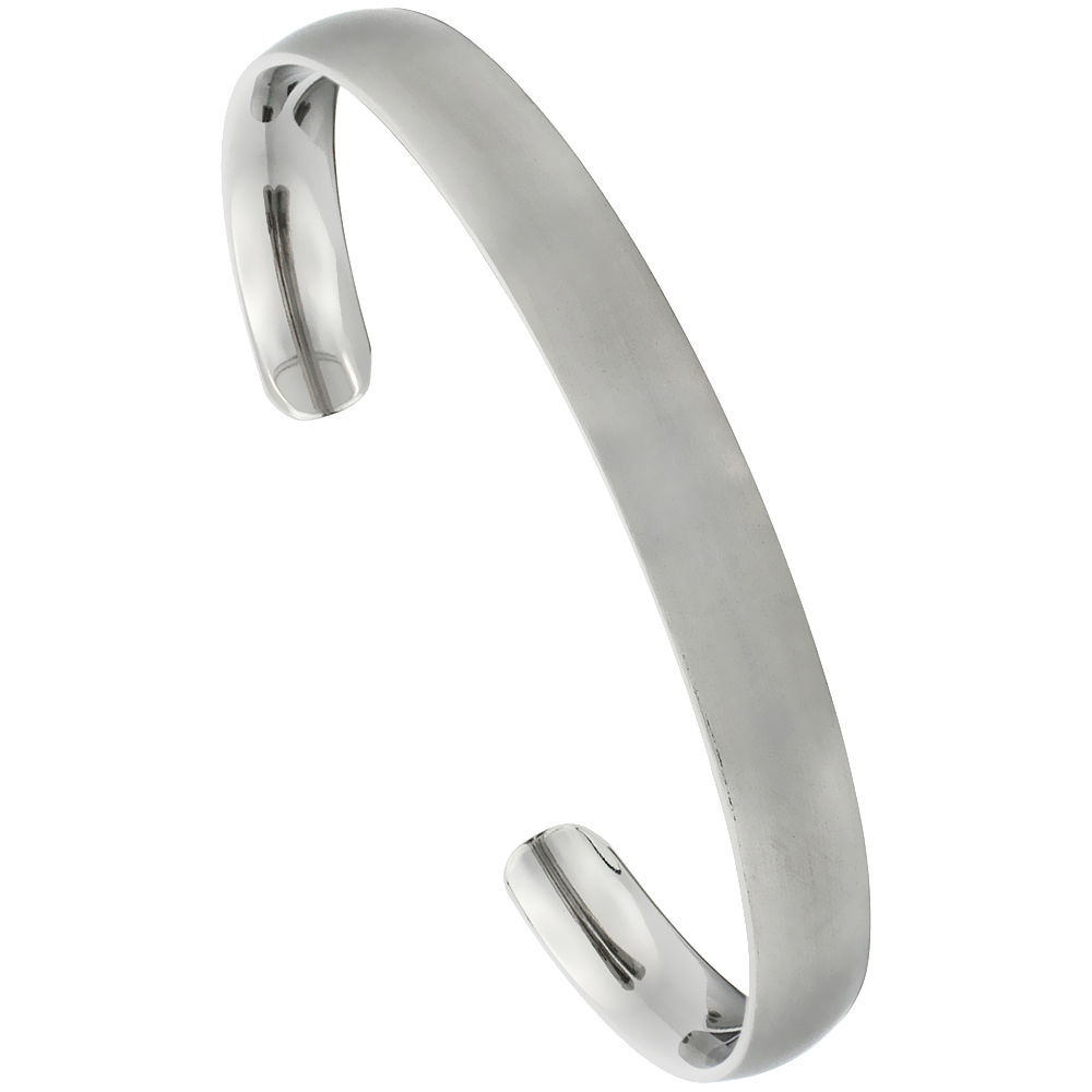 8mm Domed Titanium Cuff Bracelet for Men & Women Matte finish Comfort-fit 8 inch Wrist size 8 mm 5/16 inch wide