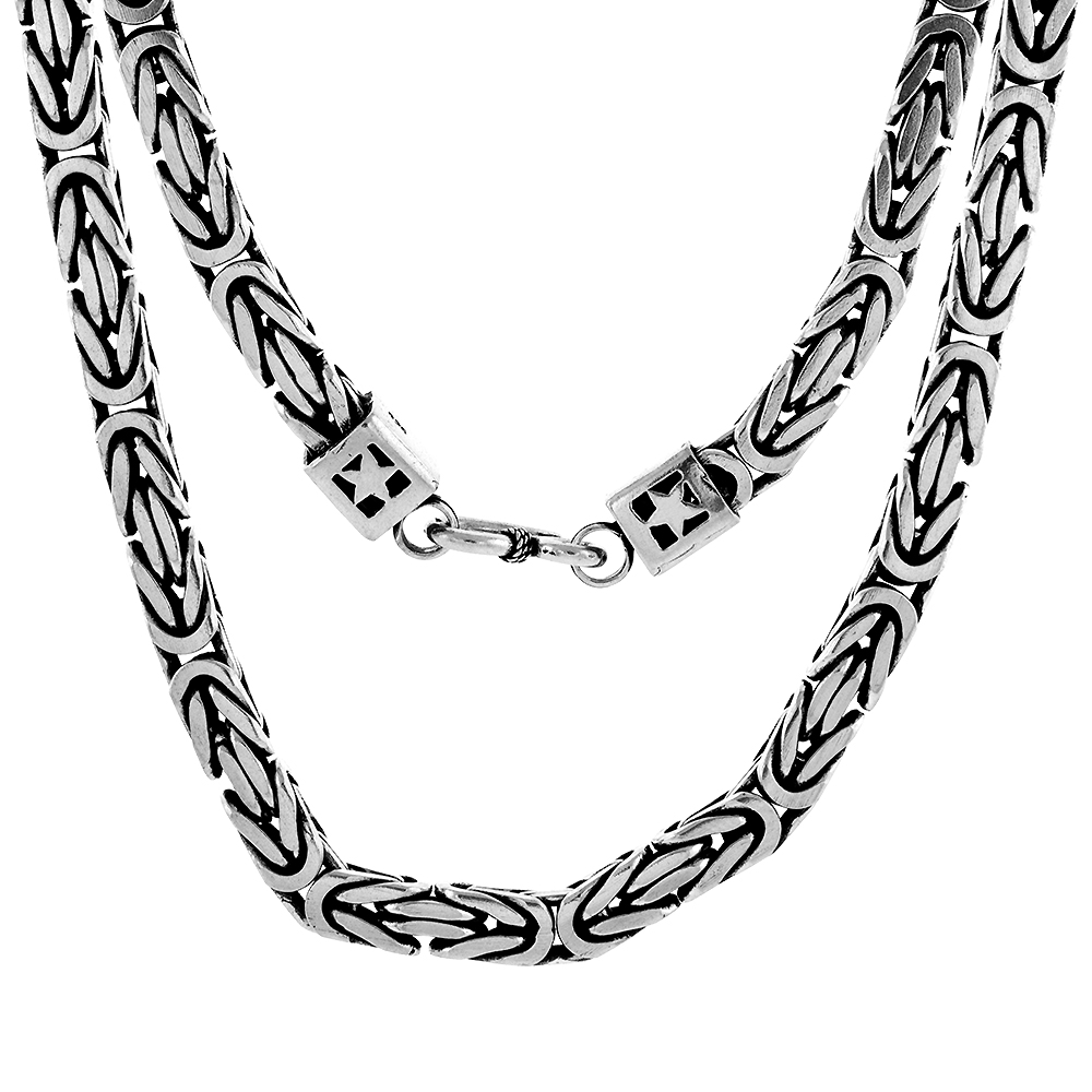 10mm Byzantine Chain Bracelet in Sterling Silver