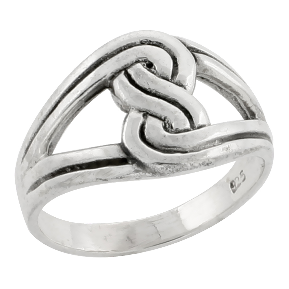 Sterling Silver 1/2" (13mm) Love Knot Ring