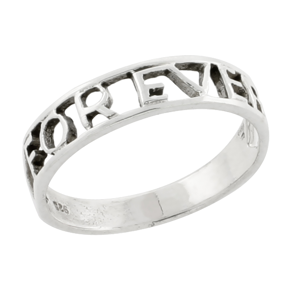 Sterling Silver 3/16&quot; (4mm) For Ever Ring