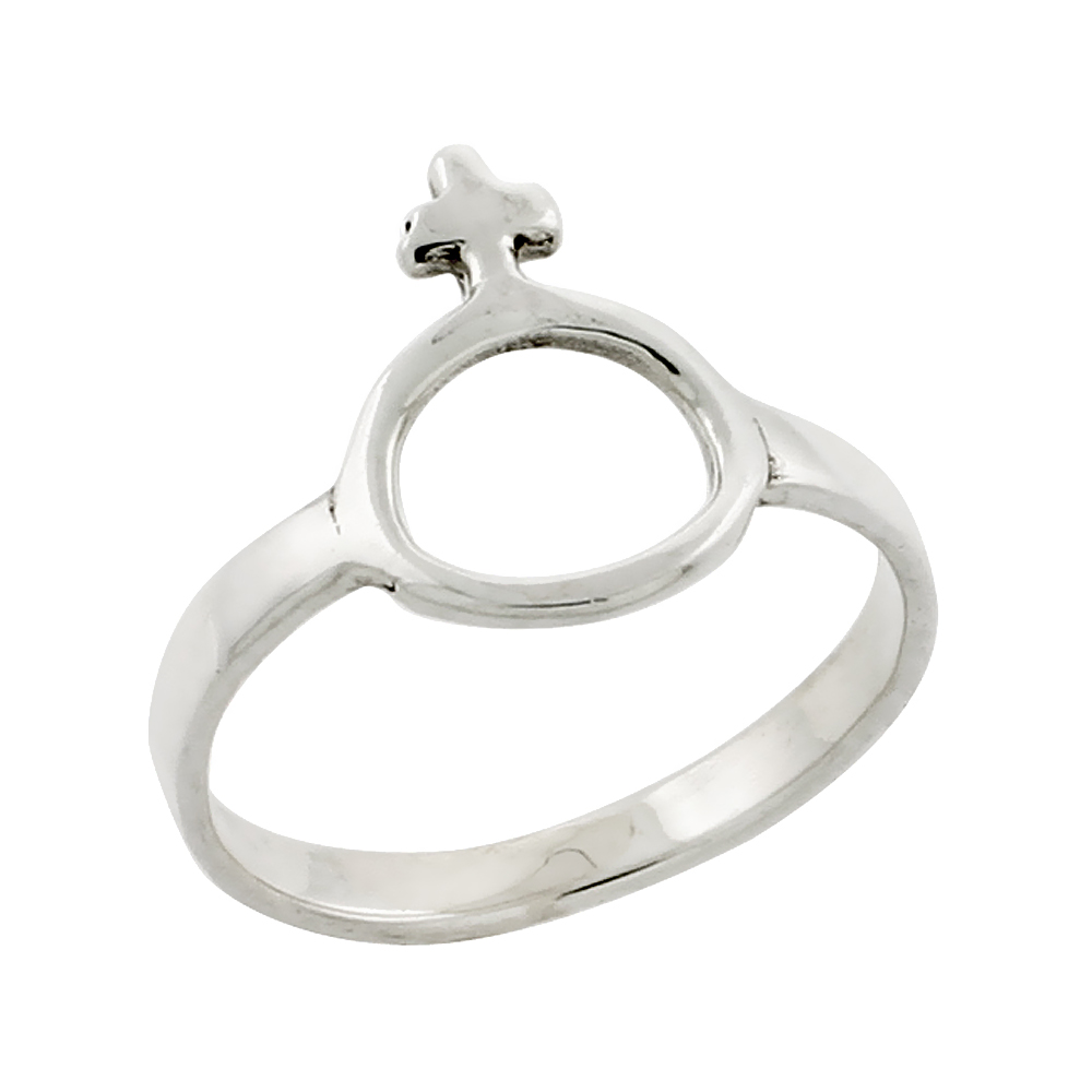 Sterling Silver Female Symbol Ring, 9/16 inch 