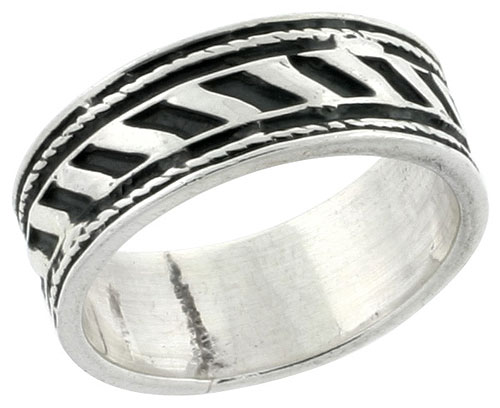 Sterling Silver 1/4 inch Rope Band