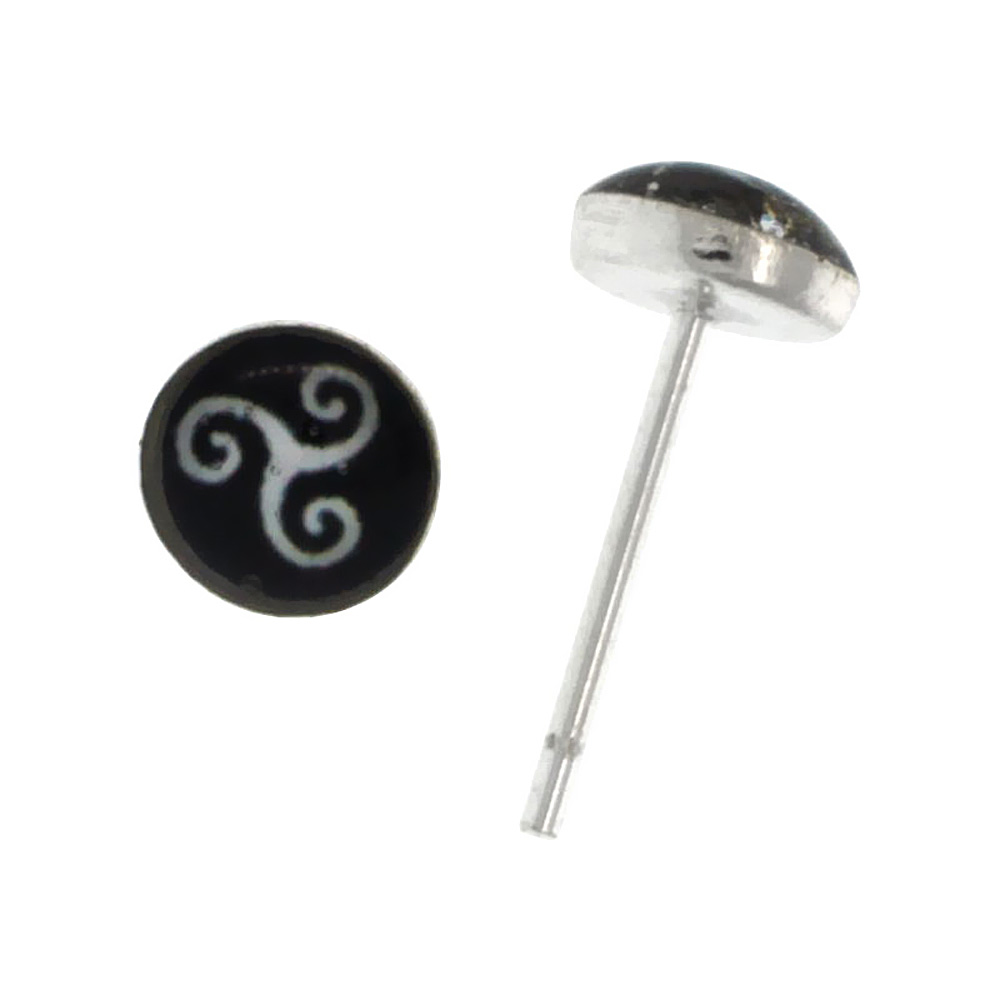 Tiny Sterling Silver Celtic Triskelion Stud earrings 3/16 inch