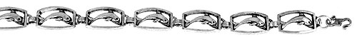 Sterling Silver Oxidized Dolphin Bracelet