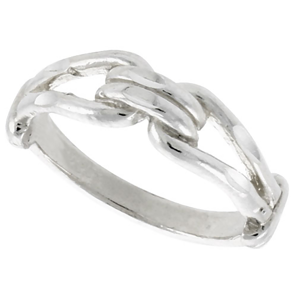 Sterling Silver Dainty Knot Ring Polished finish 3/16 inch wide, sizes 6 - 9