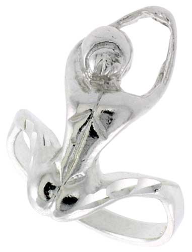 Sterling Silver Nude Woman Ring Polished finish 7/8 inch wide, sizes 6 - 9