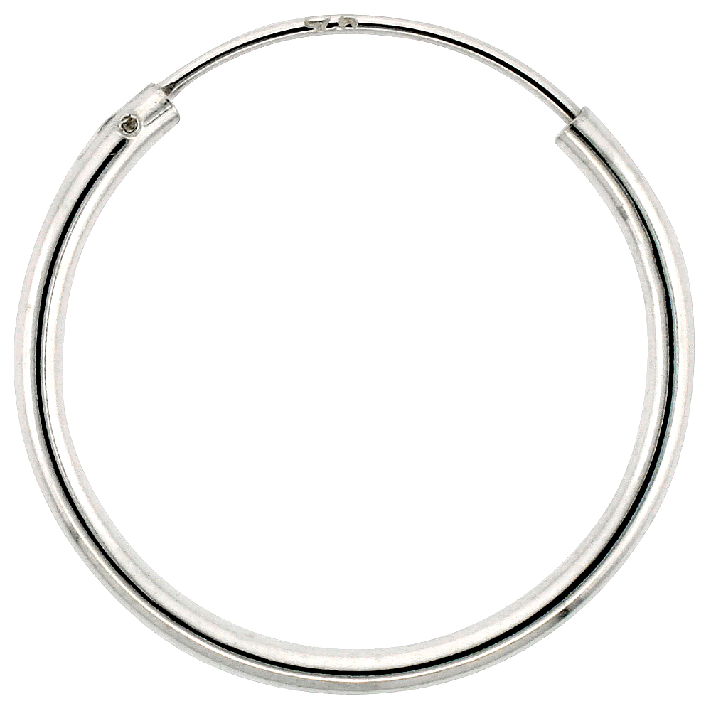 Endless Hoops 3 Pairs Sterling Silver Endless Hoop Earrings Thin 1 Mm 4 Inch