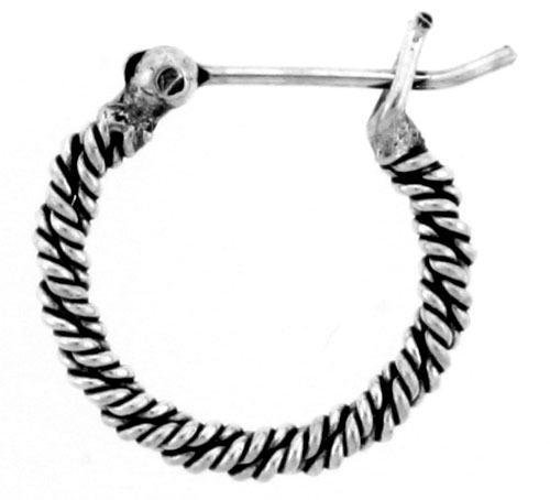 Sterling Silver Bali Hinged Post Hoop Earrings, 5/8 inches Diameter