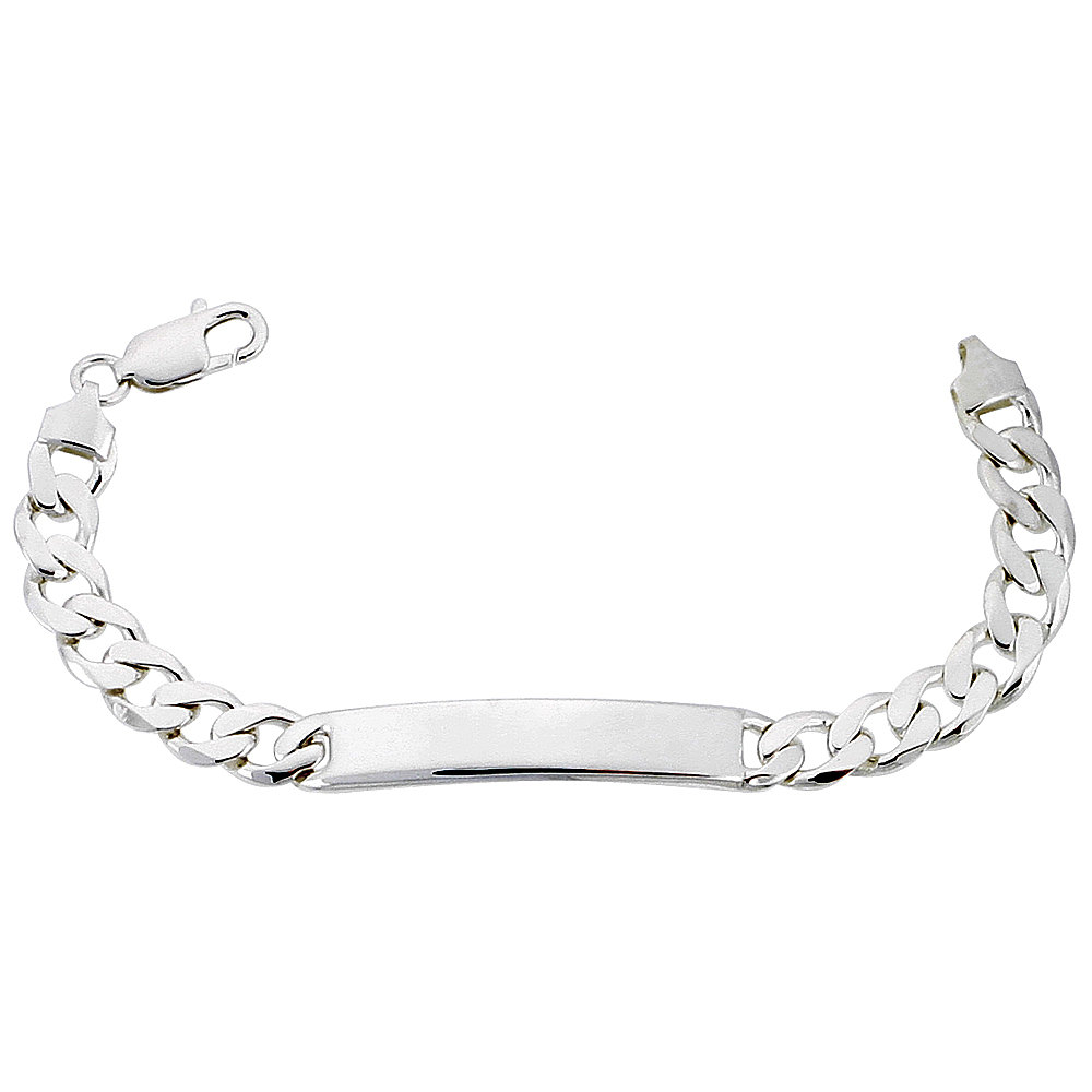 Identification Bracelets Sterling Silver Id Bracelet Curb Link Orted Widths Nickel Free Italy 3 5 16 Mm