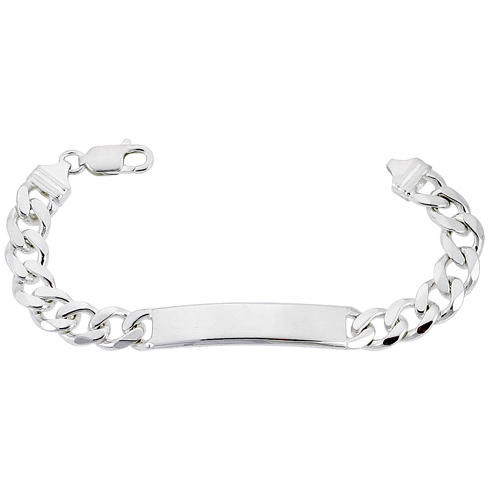Sterling Silver ID Bracelet Curb Link Small 3/16 inch Nickel Free Italy, sizes 7 - 8 inch