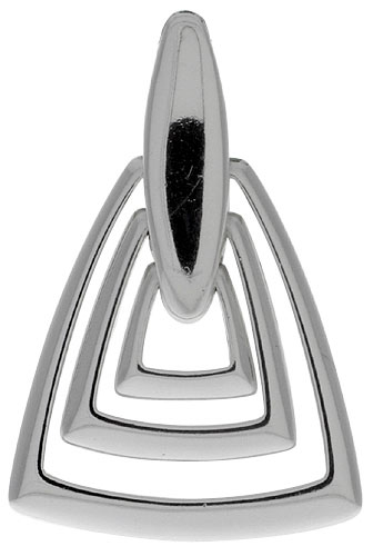Sterling Silver Triple Triangle Cut Outs Pendant, 1 5/16&quot; (33 mm) tall