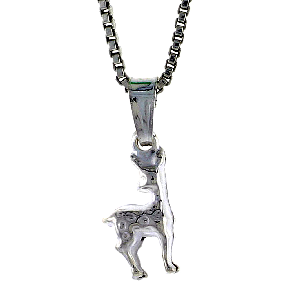 Sterling Silver Teeny Giraffe Pendant Hollow Italy almost 7/16 inch (11 mm) Tall 