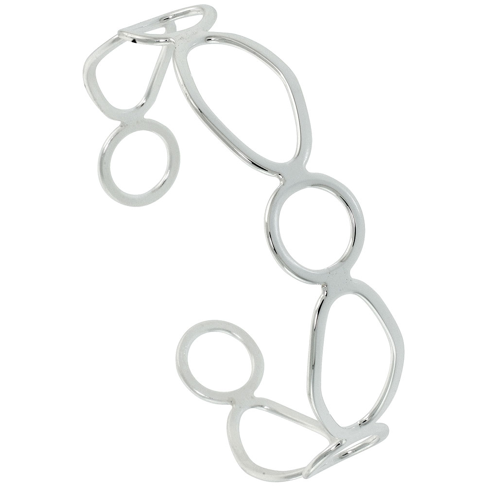 Sterling Silver Cuff Bracelet Handmade Wirework Italy 1/2 x 7 inch