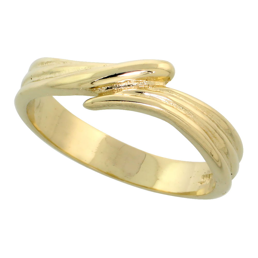 14k Gold Freeform Wave Ring, 1/4" (6mm) wide