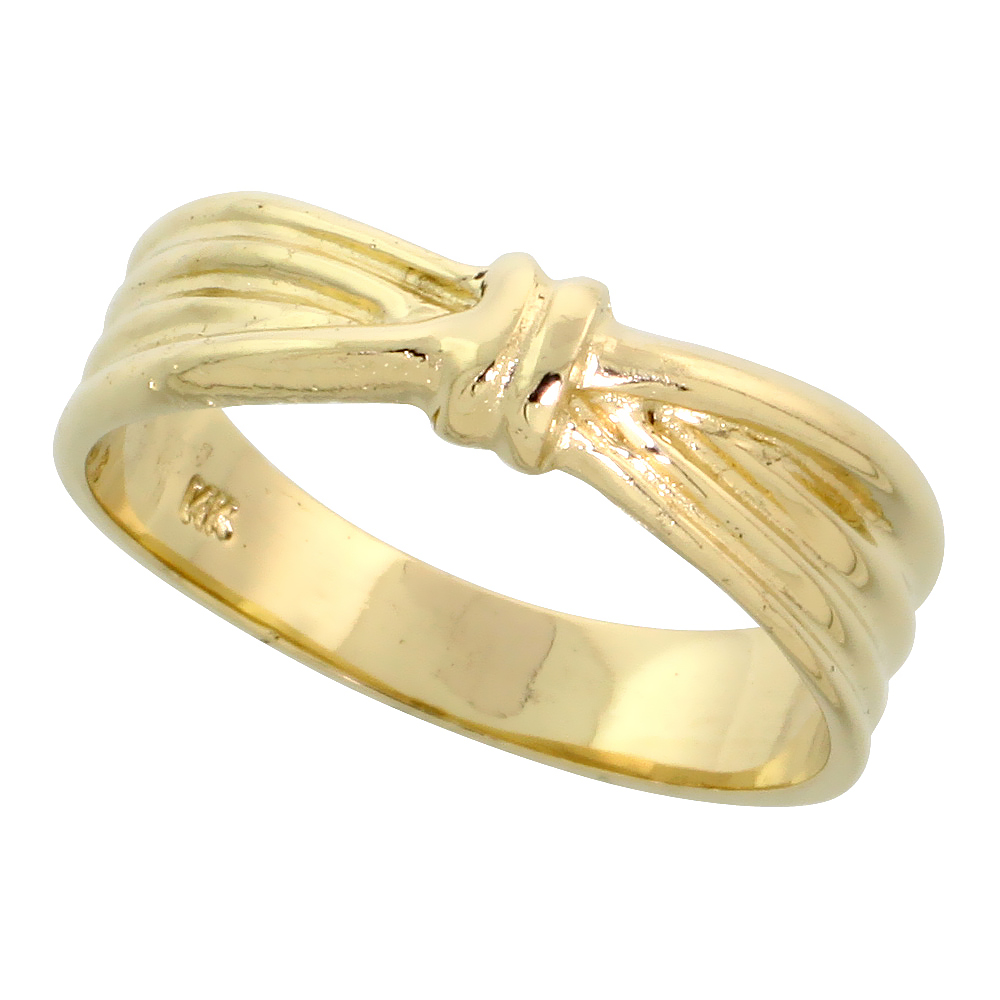 14k Gold Ribbon Knot Ring, 1/4" (6mm) wide