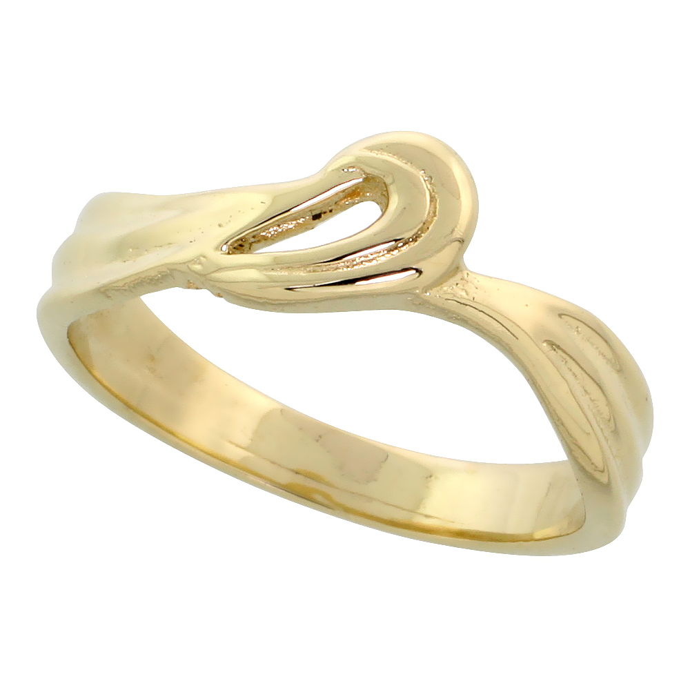 14k Gold Loop &amp; Swirl Ring, 1/4&quot; (6mm) wide