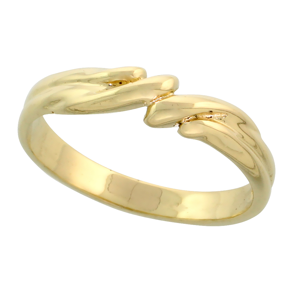 14k Gold Freeform Wave Ring, 5/32&quot; (4mm) wide