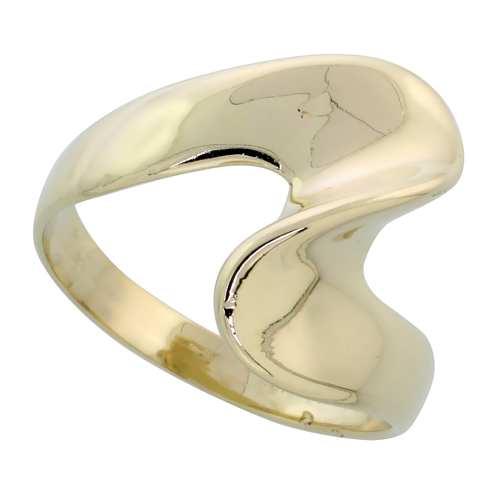 14k Gold Swirl Ring, 5/8" (16mm) wide