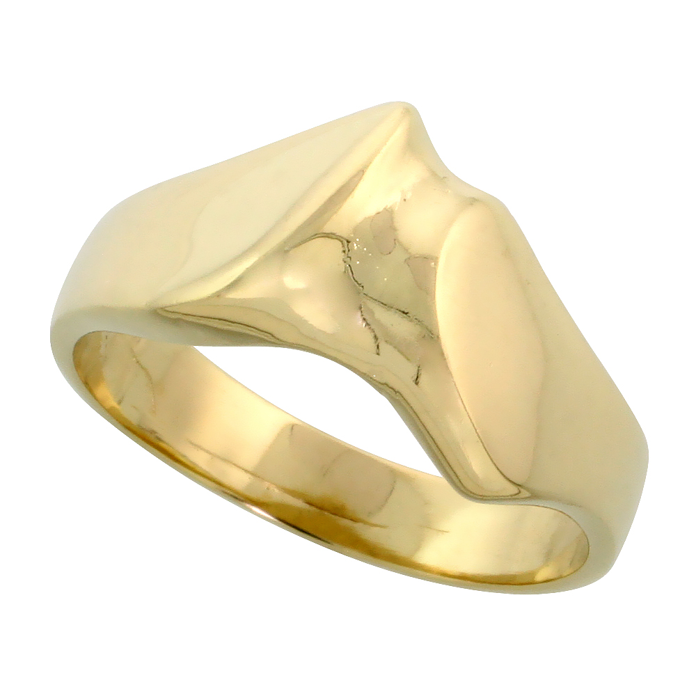 14k Gold Freeform Wave Ring, 3/8" (10mm) wide