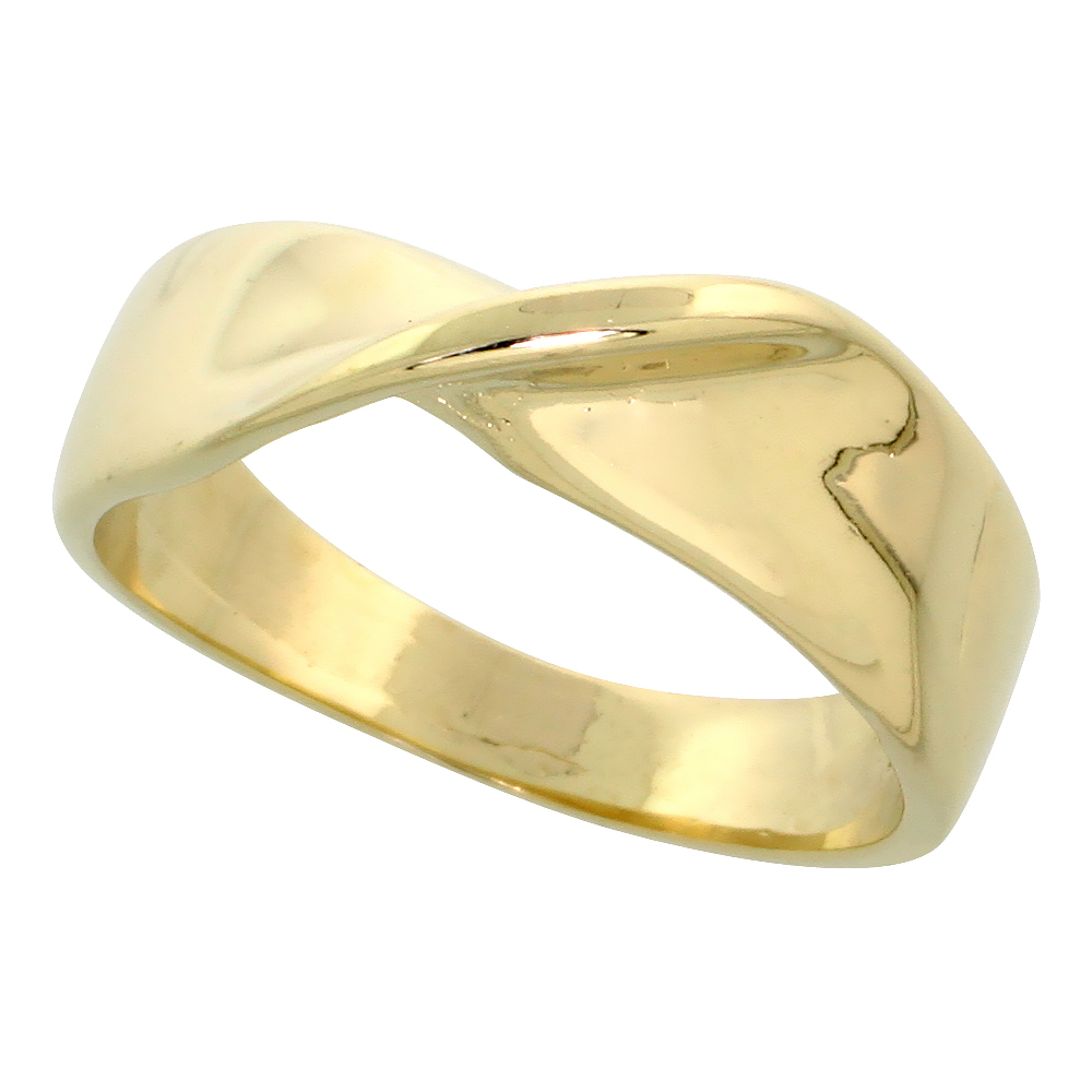 14k Gold Twisted Knot Ring, 1/4" (6mm) wide