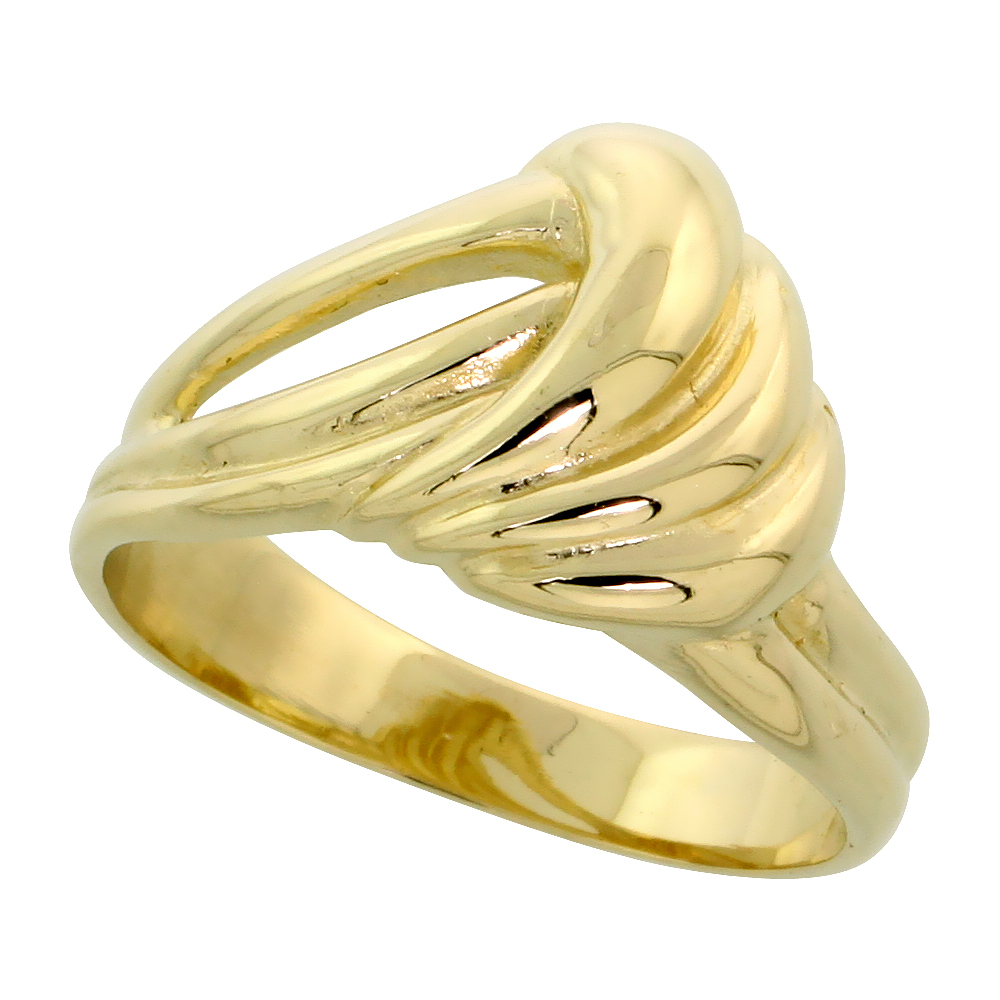 14k Gold Contemporary Wave Ring, 7/16" (11mm) wide