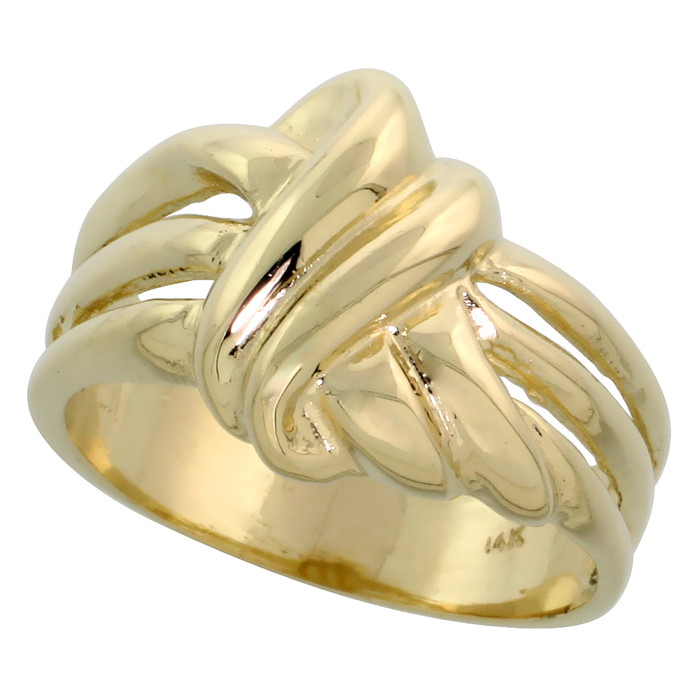 14k Gold Contemporary Knot Ring, 1/2" (13mm) wide