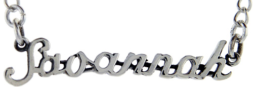 Sterling Silver Name Necklace Savannah 3/8 Inch, 17 Inches Long