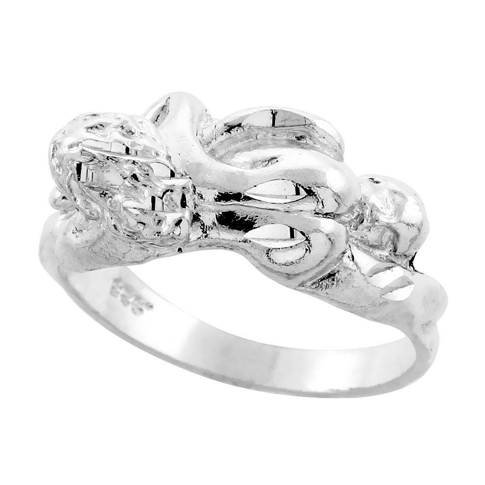 Sterling Silver Fellatio Ring Diamond Cut Finish 7/16 inch wide, sizes 8 - 13