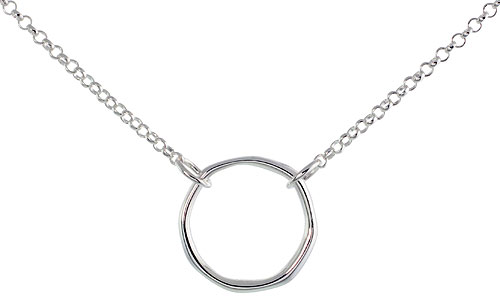 Sterling Silver Circle of Life Necklace, 16 inches