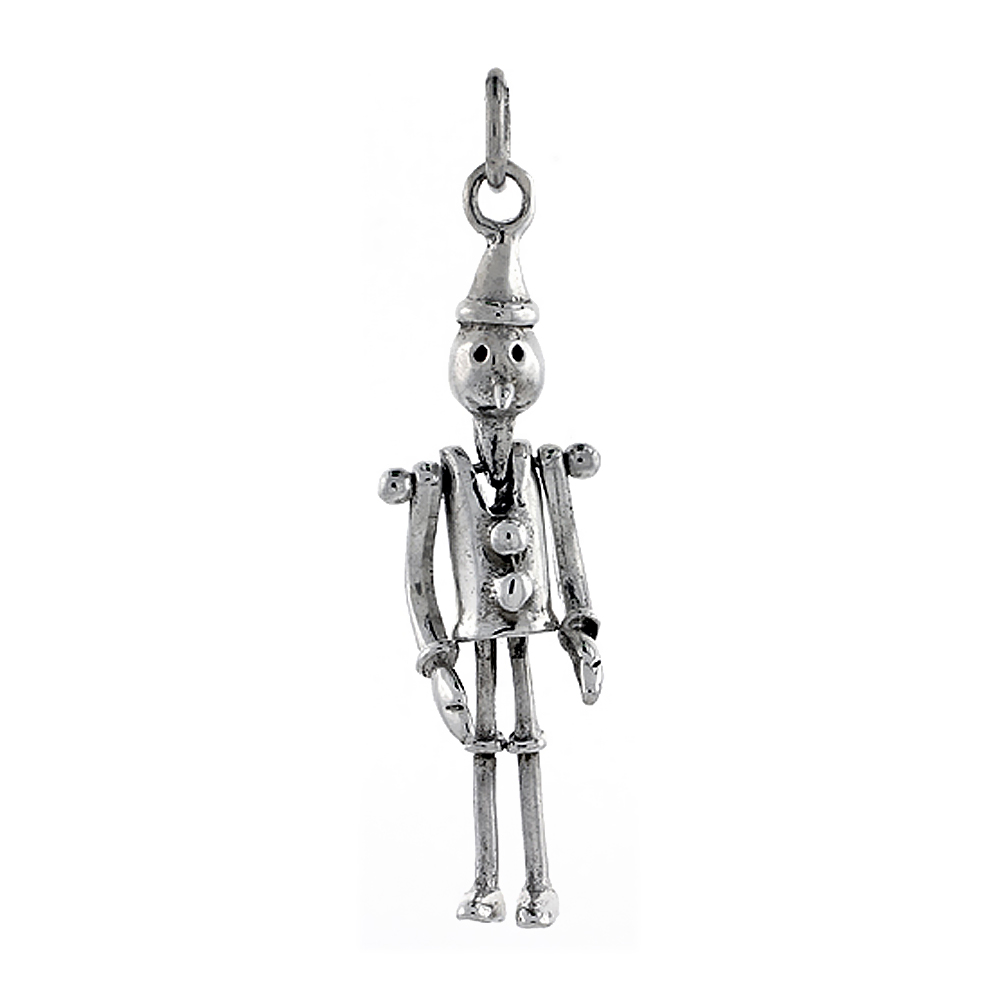 Sterling Silver High Polished Movable Tin Man Pendant