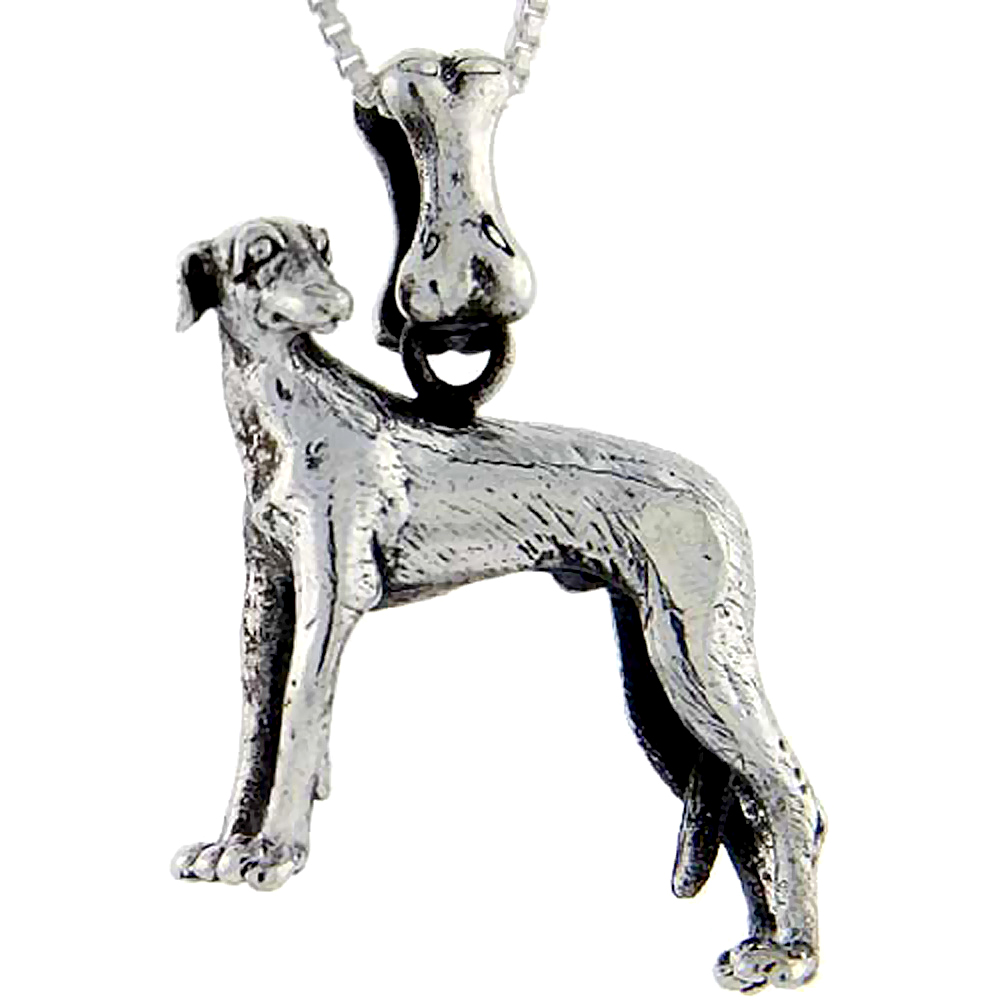 Sterling Silver Italian Greyhound Dog Pendant �