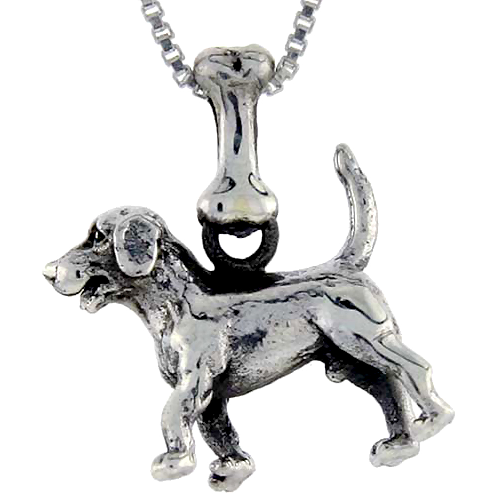 Sterling Silver Beagle Dog Pendant �